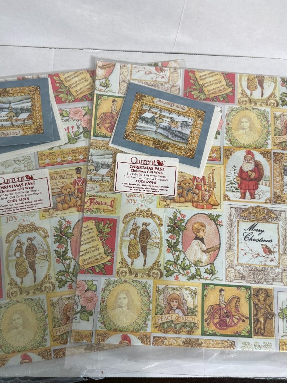 Vintage 80s NEW OPEN SEALED Current CHRISTMAS PAST Wrapping Paper Code 6551-0